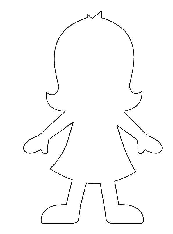 Раскраска контур куклы контуры для девочки (контур, куклы, девочки)