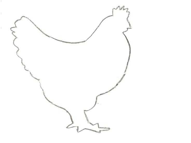 Контуры для вырезания птицы курицы (контуры, птицы, курица)