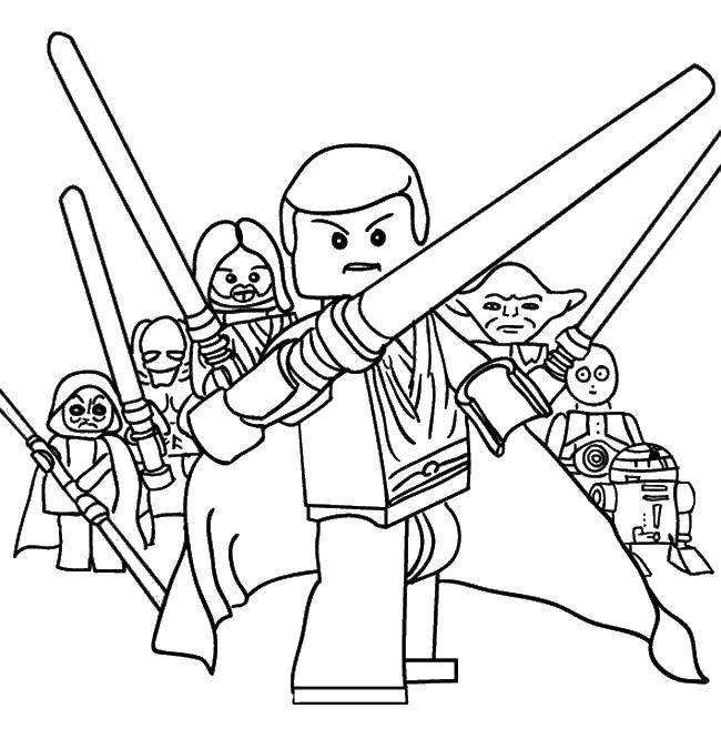 Раскраска Лего звездные воины (Лего, звездные, воины)