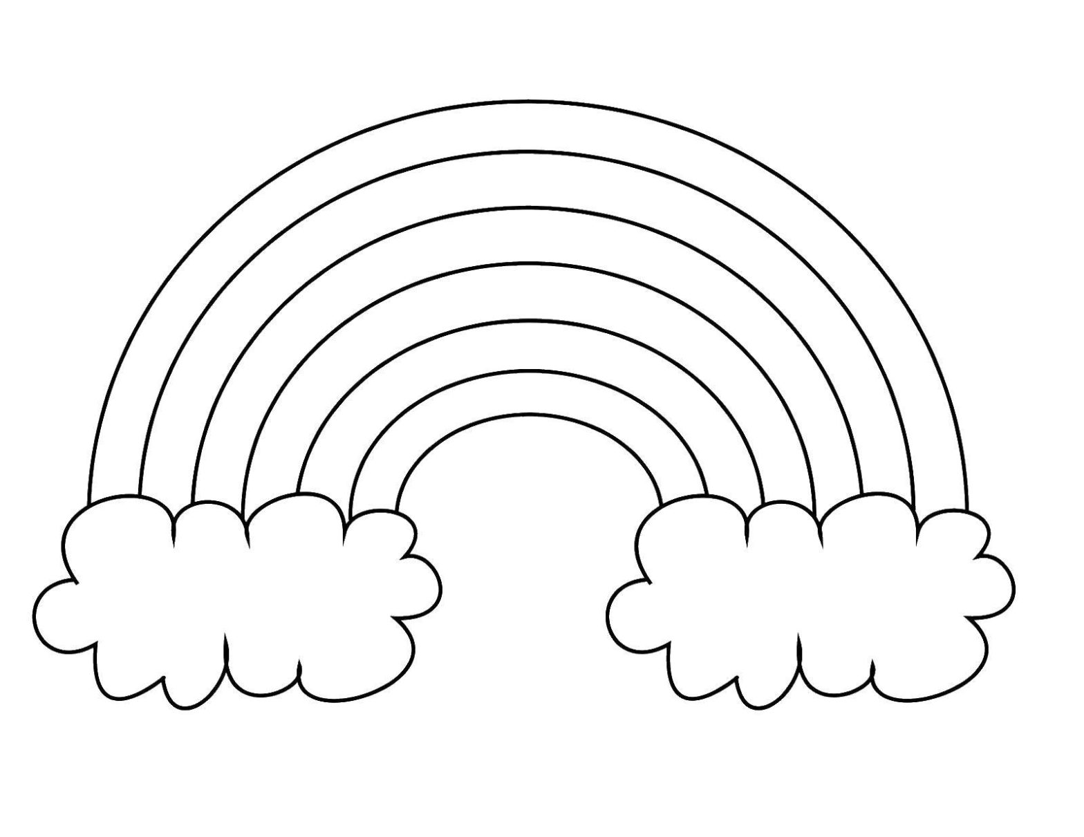 Раскраска для малышей Радуга, облака (познавательные, радуга, облака)