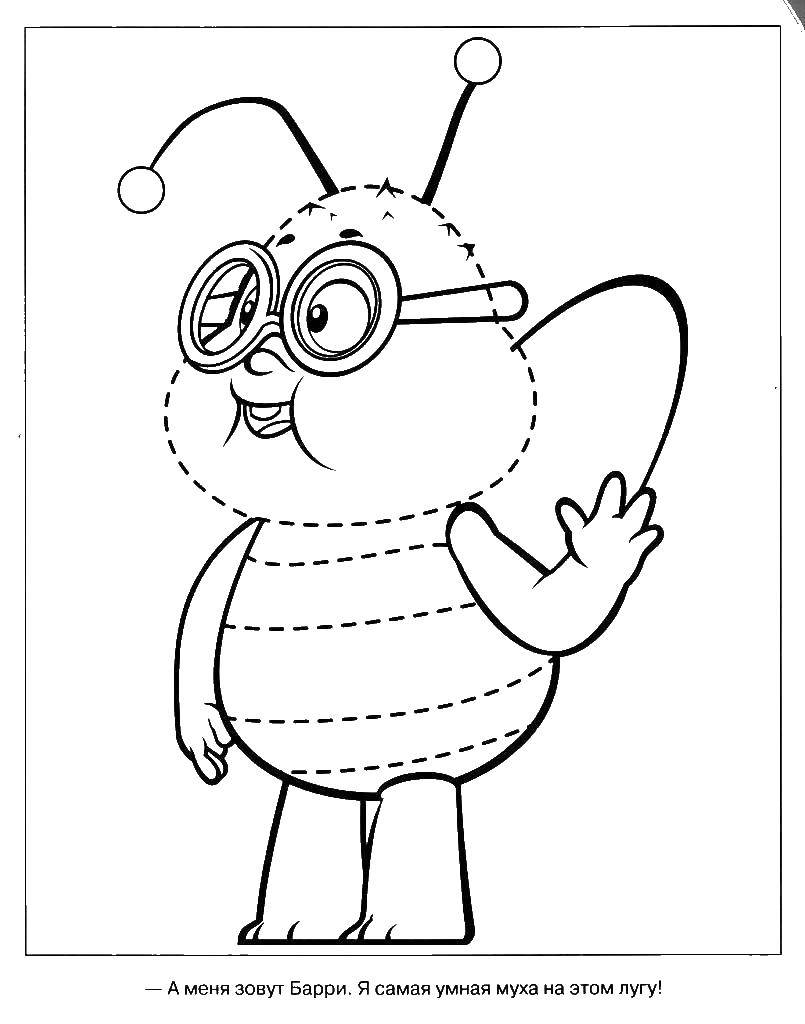 Раскраска пчелка Мая, Барри для детей (пчелка, Мая, Барри)