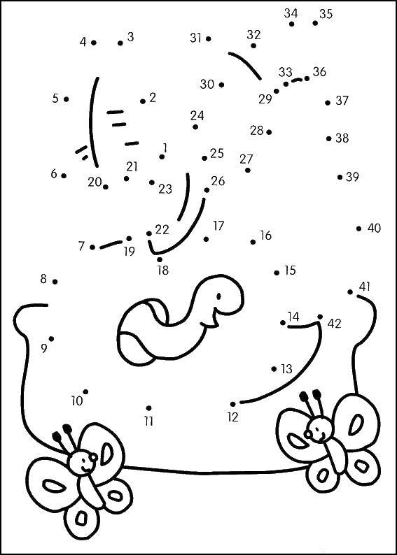 Раскраска с точками и цифрами для детей (точки, цифры)