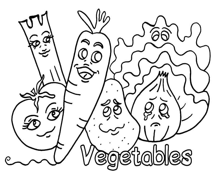 Раскраска овощей для детей