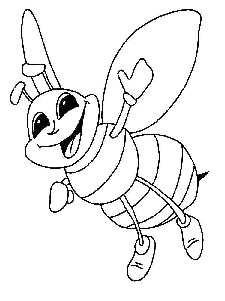 Раскрашенная картинка пчелы (пчела)