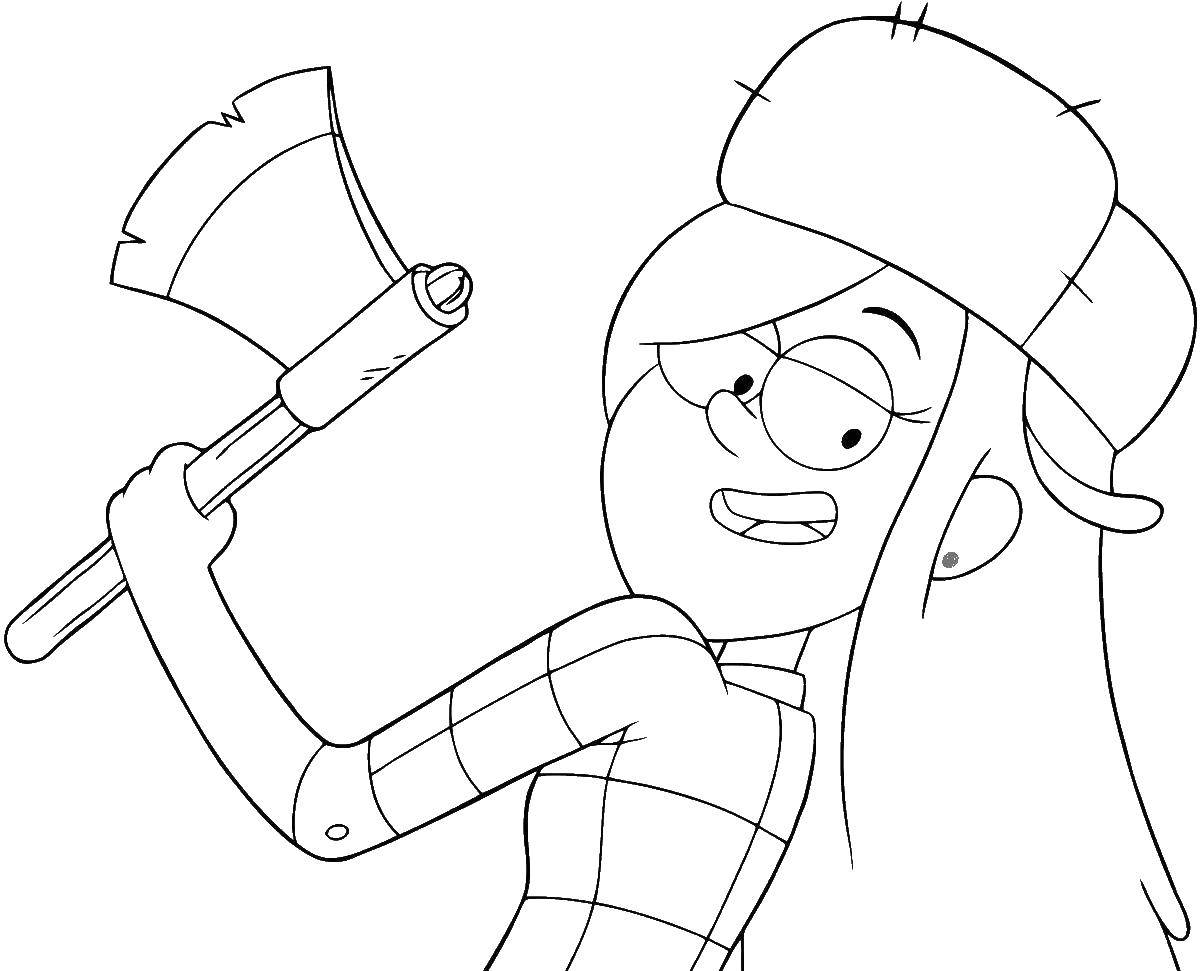 Раскраска с персонажами Том и Джерри из мультфильма Гравити Фолз (Том, Джерри)