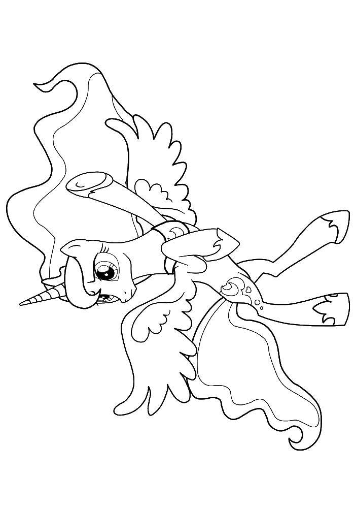 Раскраска пони Принцессы Луны для девочек (пони)