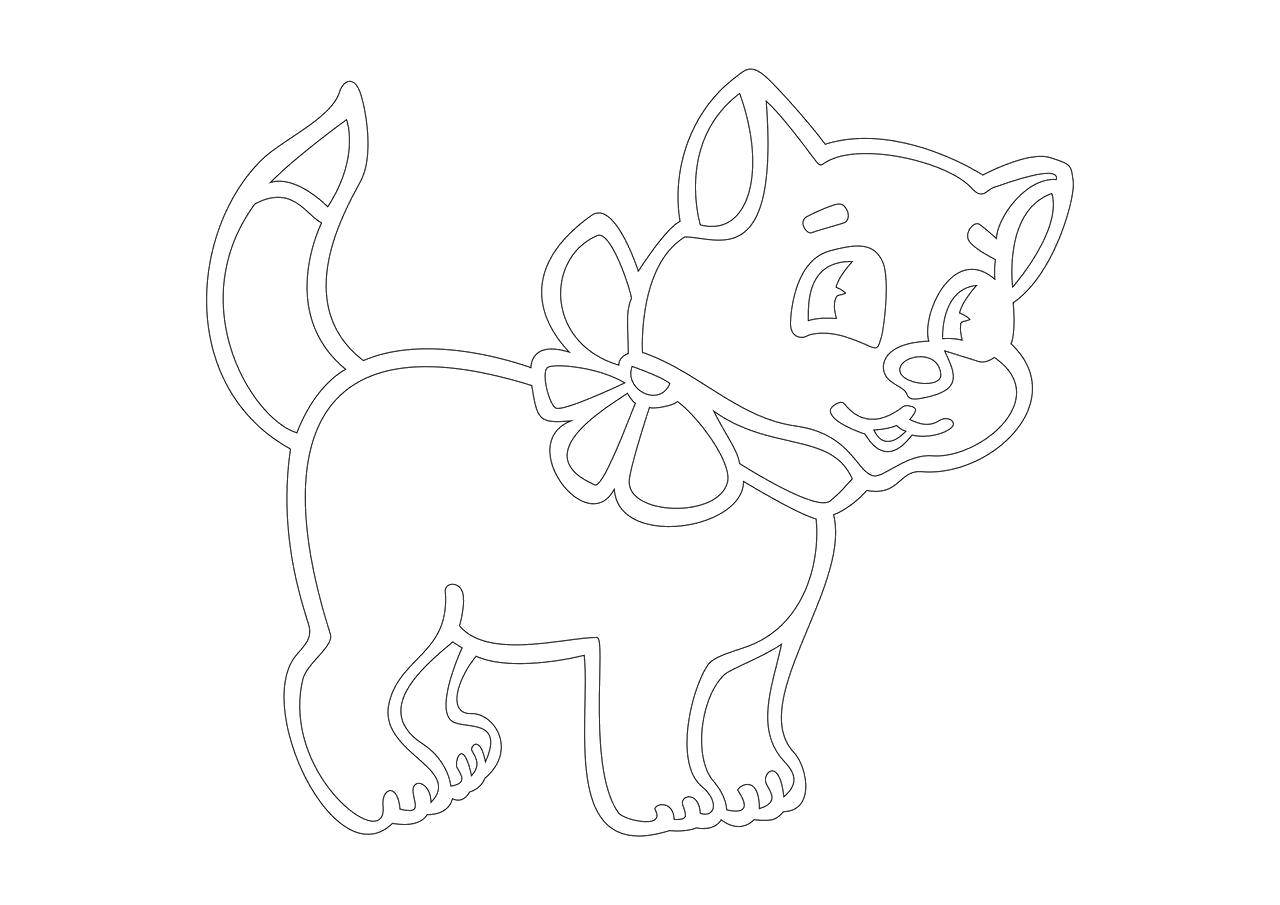 Раскраска витражных красок Животные, котёнок для мальчиков (витражные, краски, котёнок)