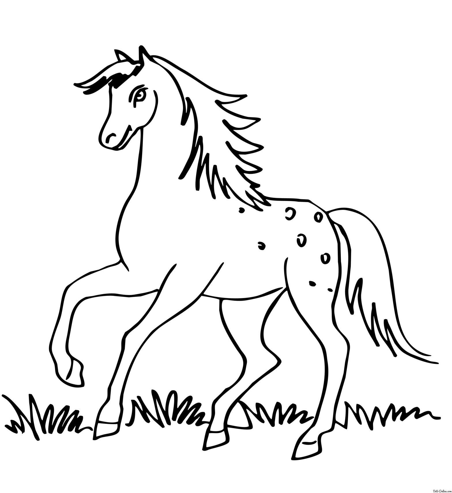 Раскраска красивой лошади для мальчиков (красивая, лошадь)