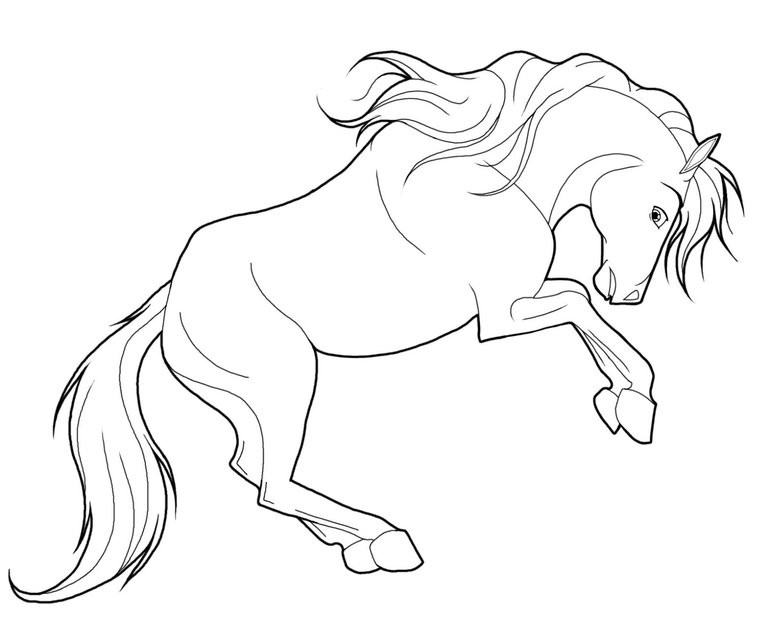 Раскраска лошадь на дыбах для мальчиков (лошадь, раскрашивание)
