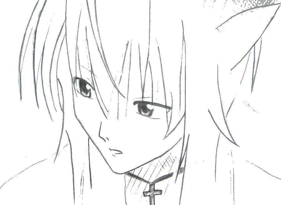 Раскраска аниме чара хранители - рисуем тело и лицо (аниме, чара, хранители, лицо)