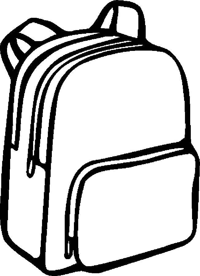 Раскраска рюкзака и школьных принадлежностей (школьные, принадлежности, школа)