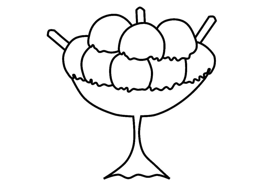 Раскрашенное изображение мороженого (мороженое, шариковое)