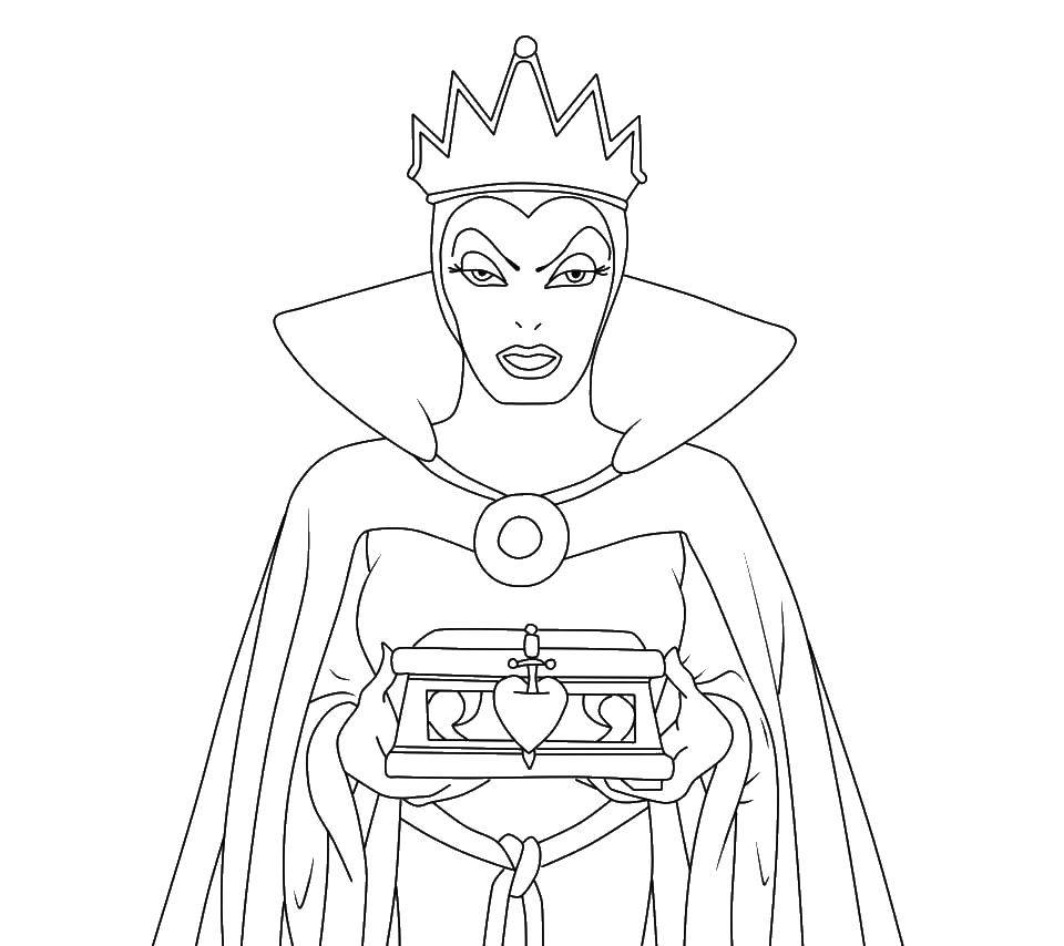 Раскраска Королева корона, снежная королева (Королева, снежная)