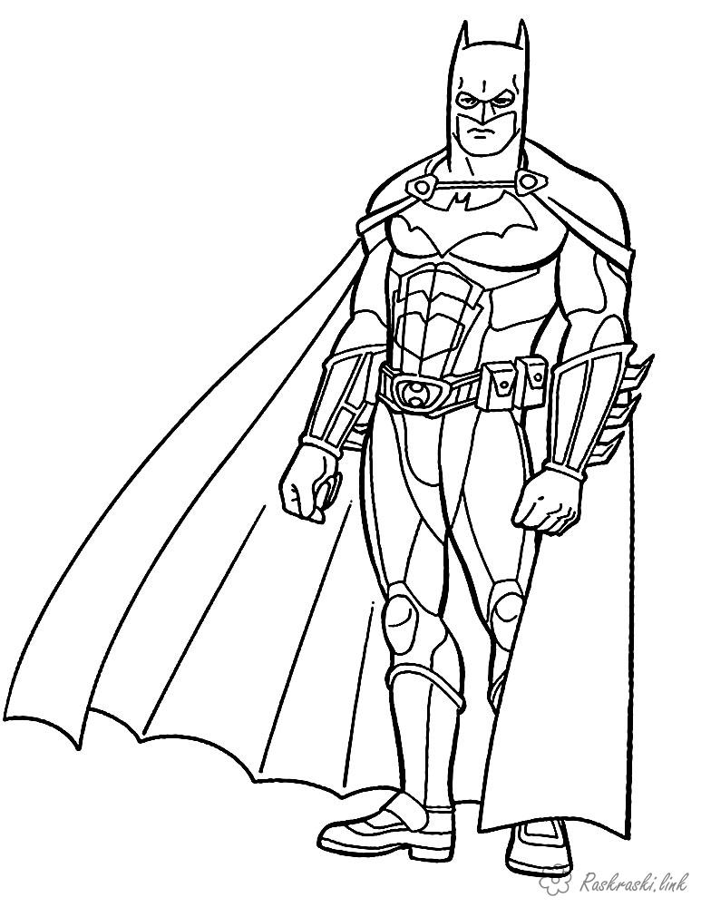Раскраска для мальчиков - Супергерой Бэтман (Бэтман)