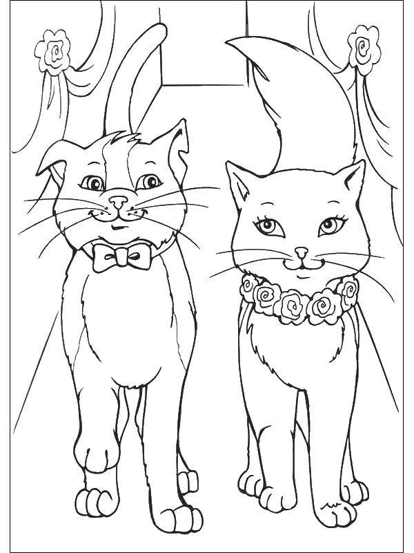 Раскраска Свадьба котов аристократов (свадьба, коты, аристократы)