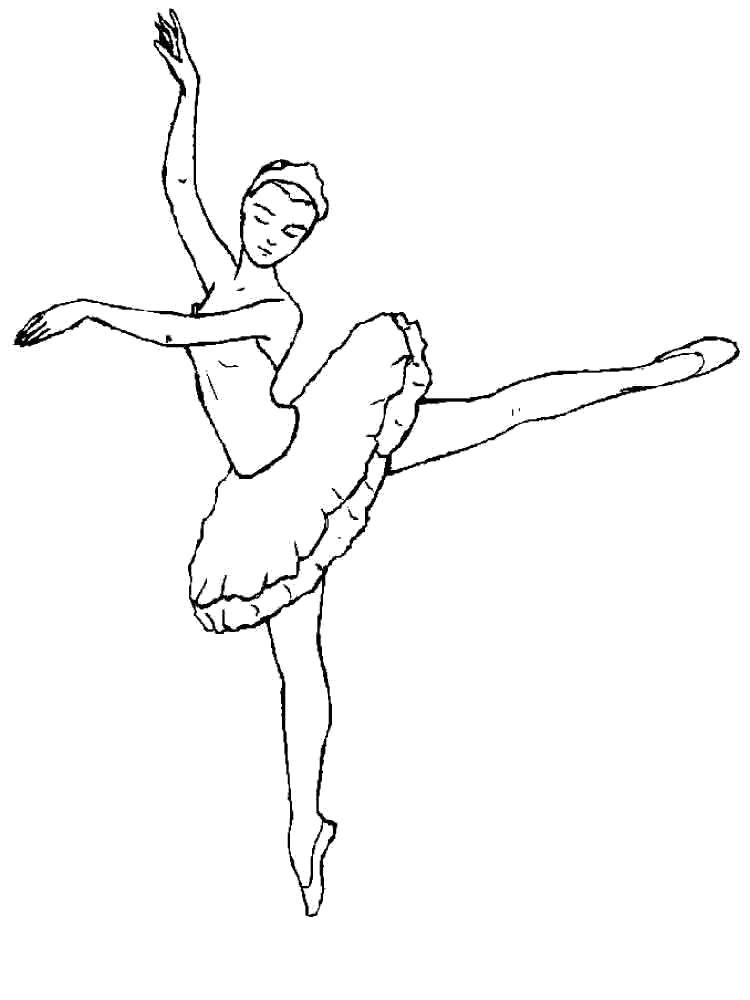 Раскраска балерины Балерина (балерина, танцы)