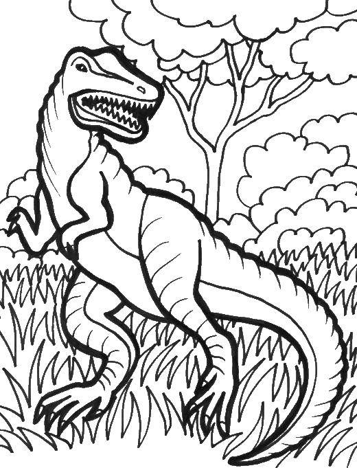 Изображение динозавра для раскрашивания (динозавры, занятие)