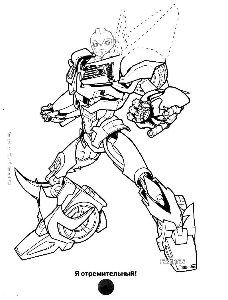 Раскраска с изображением трансформера (трансформеры, роботы)