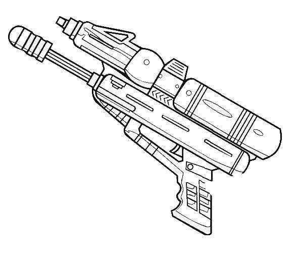 Раскраска оружия водного пистолета (оружие, пистолет)