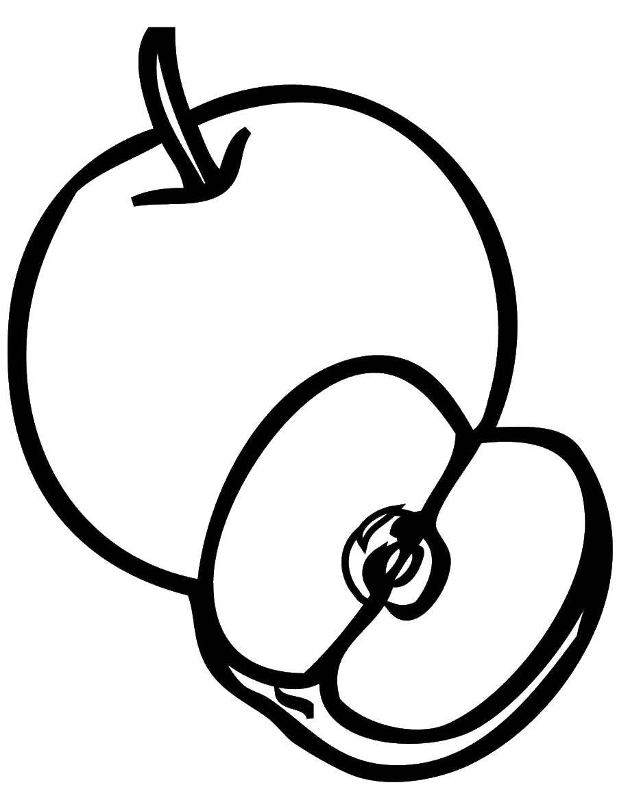 Фрукты яблоки - картинка для раскрашивания (яблоки)