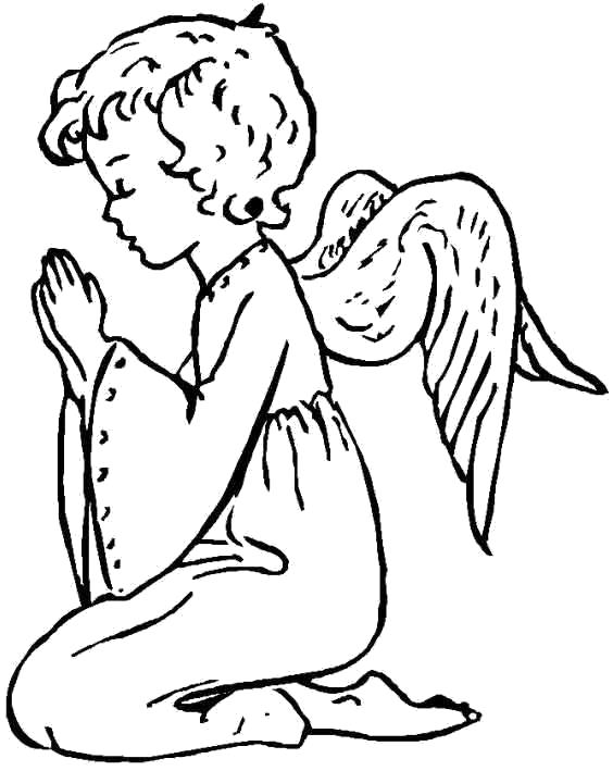 Раскраска мифического существа ангел (ангел)