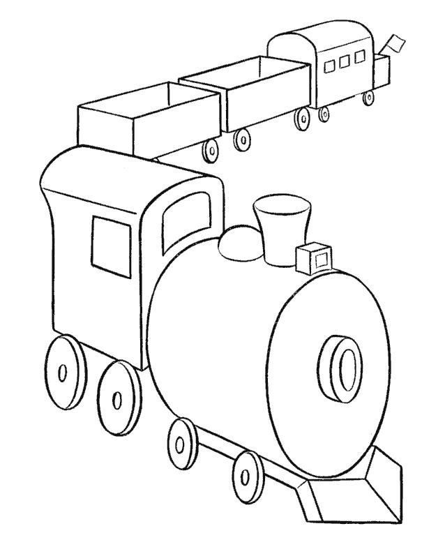 Раскраска паровозика для детей (паровозик)