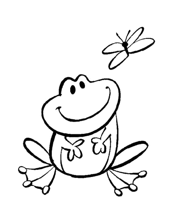 Раскраска с изображением лягушки для детей (лягушка)