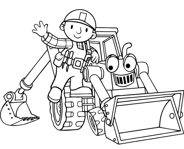 Раскрашенная иллюстрация строительной техники для мальчиков (строительная, техника, изображения)