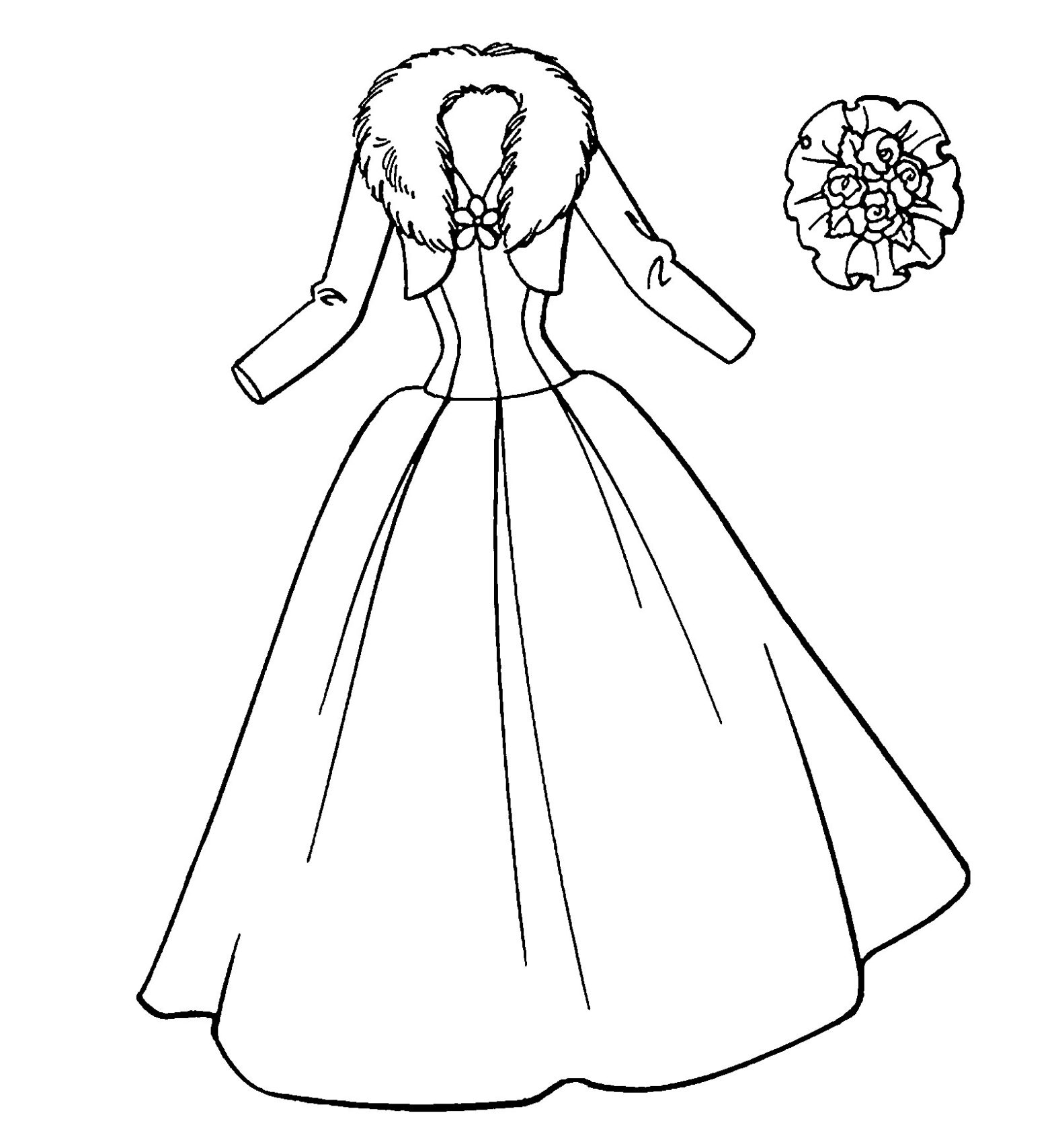 Раскрашенное изображение красивого платья для девочек (платья)