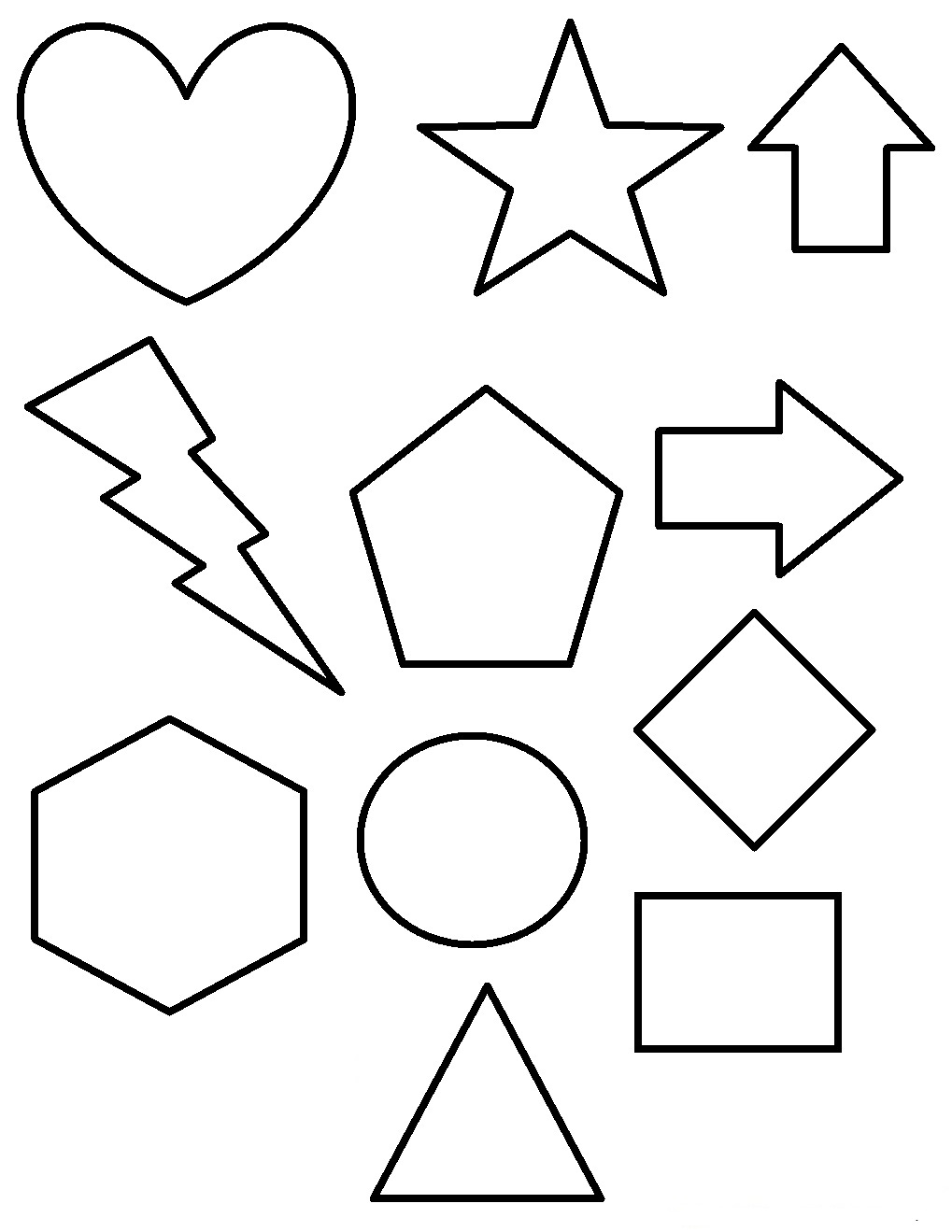 Раскрашенные картинки из геометрических фигур для детей (картинки, пособия)