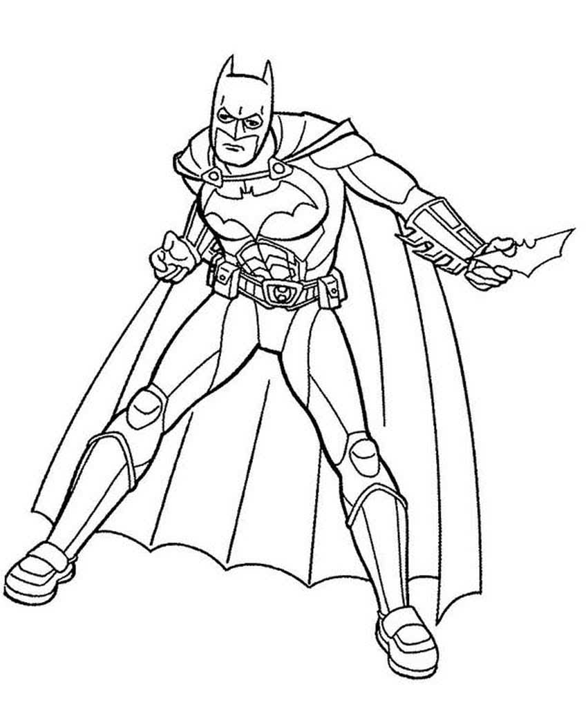 Раскраска Бэтмен супергерой (Бэтмен, супергерой)